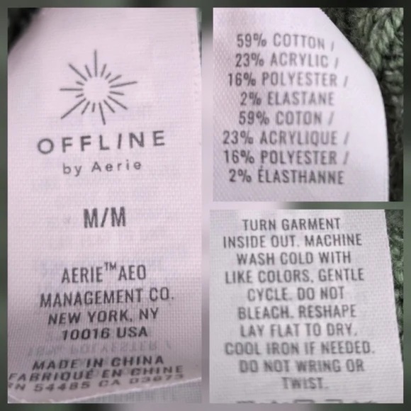 Aerie Offline Floral Knit Hoodie Sweater SZ M - Picture 6 of 6